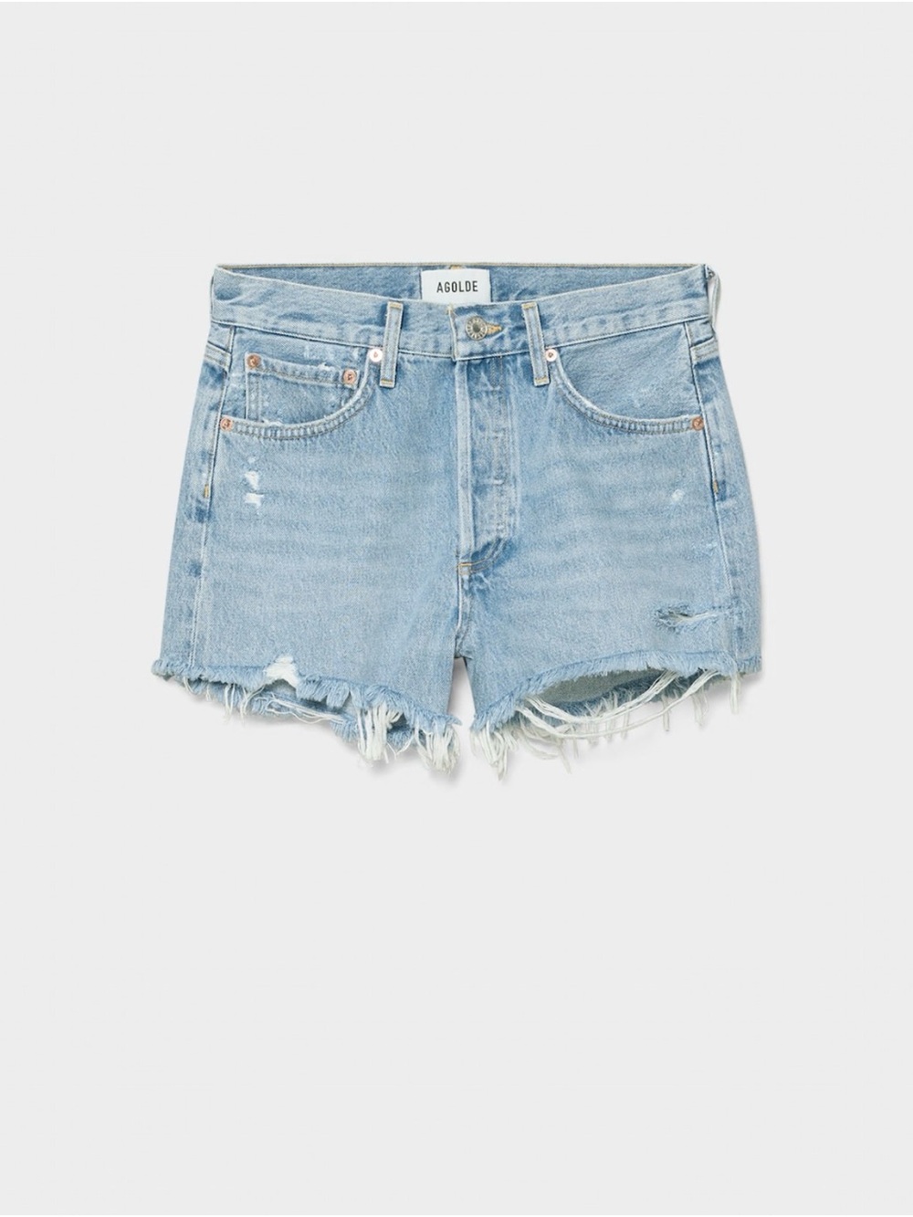 Agolde Parker Denim Shorts Frayed Hem